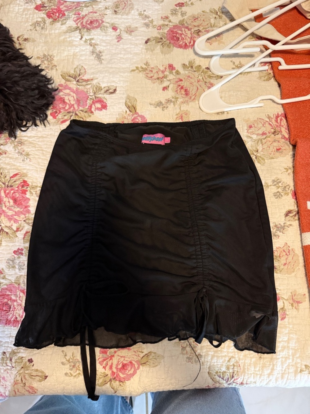 Edikted Black Ruched Mini Skirt